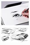 Eskiz Defteri A4 Spralli 50 Yaprak 1 Adet 100 gr 210x297 mm Sketch Book Üstten Açılmalı Ezkiz Defteri