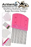Quiling Tarağı 1 Adet Quling Kağıt Şekillendirme Tarağı Plastik Sap Metal Uç 8x15 cm