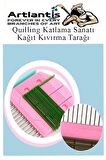 Quiling Tarağı 1 Adet Quling Kağıt Şekillendirme Tarağı Plastik Sap Metal Uç 8x15 cm