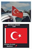 Plastik Otofors Bayrak 30x45 cm 5 Adet Konvoy ve Araç  Bayrağı Cama Takılan Bayrak Türk Bayrağı Oto Fors