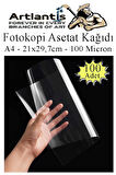 Asetat Kağıdı Pvc A4 100 Adet 100 Micron Fotokopi Asetatı Şeffaf A4 Kağıdı 21x29,7 Projektör Tepegöz