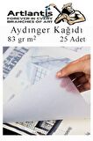 Aydınger Kağıdı A3 83 gr 25'li 1 Paket Eskiz Kağıdı Lineplus Asetat Kalemi S 0.3 Siyah Kırmızı Mavi