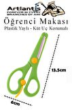 Mavi Öğrenci Makası 1 Adet Plastik Yaylı Küt Uç Korumalı Okul Makası Çocuk Makası Okul Öncesi Kreş Ana Sınıfı