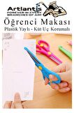 Koyu Mavi Öğrenci Makası 1 Adet Plastik Yaylı Küt Uç Korumalı Okul Makası Çocuk Makası Okul Öncesi Kreş Ana Sınıfı