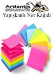 Yapışkanlı Not Kağıdı 6 Renk 450 Sayfa 1 Paket Envai Küp Blok Yapışkanlı Postit 75x75 mm Renkli 