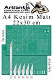 Kesim Matı A4 ve Kretuar Seti 1 Adet 22x30 cm Çift Taraflı Çizim Matı Kesme Madı Kesim Tablası Kesim Altlığı