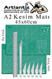 Kesim Matı A2 Kretuar Seti ve Çelik Cevel 30 Cm 1 Adet 45x60 cm Çift Taraflı Çizim Matı Kesme Madı Kesim Tablası Kesim Altlığı