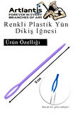 Renkli Plastik Yün İğnesi 9 cm 50 Adet Plastik Dikiş İğnesi Plastik Örgü Dikme İplik İğne Dokuma İğnesi