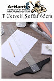 T Cetveli Şeffaf 65 cm 1 Adet Plastik Mika T Cetveli Çizim Cetveli Mimarlık Mühendislik Öğrenci Tasarım Cetveli