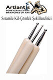 Seramik Kil Çömlek Şekillendirici 3 lü 1 Paket Seramik Modelaj Oyma Seti Heykel Hobi Tasarım