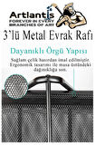 Metal Evrak Rafı 3 lü 1 Paket Masa Üstü A4 Dosya Düzenleyici Kağıt Tepsisi Fileli Üç Katlı Hareketli