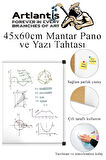 Çift Fonksiyonlu Yazı Tahtası ve Mantar Pano 45x60 cm 1 Adet Alüminyum Çerçeveli Mantar Panolu Yazı Tahtası