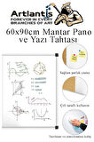 Çift Fonksiyonlu Yazı Tahtası ve Mantar Pano 60x90 cm 1 Adet Alüminyum Çerçeveli Mantar Panolu Yazı Tahtası