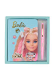 Orijinal Barbie Extra Notebook Mavi 2 li  Kalın Kapak Çizgili Defter Tükenmez Kalem Lisanlı Barbie Baskılı Not Defteri Seti