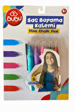 Saç Boyama Kalemi 5 Renk 1 Paket Bubu Saç Boyama Tebeşiri 5 Li Yıkanabilir Mini Tarak Hediyeli Hair Chalk Pen