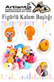 Kalem Başlığı Figürlü 20 Adet Kalem Süsü Erkekler İçin Değişik Karkatür Hayvan Silikon Kalem Başlığı Sevimli Kalem Başlıkları