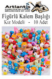 Kalem Başlığı Figürlü 10 Adet Kalem Süsü Erkekler İçin Değişik Karkatür Hayvan Silikon Kalem Başlığı Sevimli Kalem Başlıkları