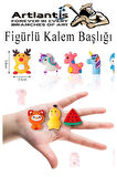 Kalem Başlığı Figürlü 10 Adet Kalem Süsü Erkekler İçin Değişik Karkatür Hayvan Silikon Kalem Başlığı Sevimli Kalem Başlıkları