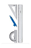 Cetvel Takımı 30 Cm 1 Paket Yıldızlar Cetvel Pergel Gönye İletki Şeffaf Çizim Takımı Pergelli Çizim Seti 4 Parça