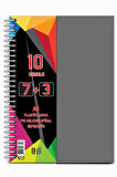 7+3 Ayraçlı Defter 10 Konulu 300 Yaprak 1 Adet 7 Kareli 3 Çizgili Spralli Plastik Kapak Seperatörlü