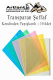 Hazır Defter Kaplığı Şeffaf Buzlu Sarı A4 10 Adet 1 Paket Cırtlı Ayarlanabilir Kendinde Yapışkanlı Kaplık Okul Sınıf