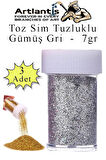 Gümüş Gri Toz Sim Tuzluklu 7 gr 3 Adet Renkli Toz Sim Epoksi Reçine Okul Etkinlik Dekarasyon Slime