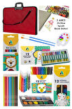 Öğrenci Boyama Seti 10 Parça 1 Paket 35x50 Resim Çantası Resim Defter Adel Sulu Boya Kuru Boya Pastel Boya Keçeli Kalem