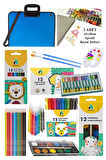Öğrenci Boyama Seti 10 Parça 1 Paket 35x50 Resim Çantası Resim Defter Adel Sulu Boya Kuru Boya Pastel Boya Keçeli Kalem