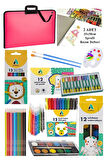 Öğrenci Boyama Seti 10 Parça 1 Paket 35x50 Resim Çantası Resim Defter Adel Sulu Boya Kuru Boya Pastel Boya Keçeli Kalem