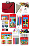Öğrenci Boyama Seti 11 Parça 1 Paket 35x50 Resim Çantası Resim Defter Fabe Sulu Boya Kuru Boya Pastel Boya Keçeli Kalem