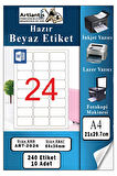A4 Hazır Etiket 64x34 mm 10 Sayfa 1 Paket Kendinden Yapışkanlı Fotokopi Lazer İnkjet Kağıdı Yazıcılar İçin Uyumlu