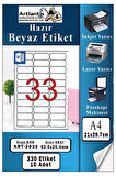 A4 Hazır Etiket 63.5x25.4 mm 10 Sayfa 1 Paket Kendinden Yapışkanlı Fotokopi Lazer İnkjet Kağıdı Yazıcılar İçin Uyumlu
