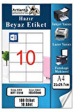 A4 Hazır Etiket 105x56 mm 10 Sayfa 1 Paket 10 lu Kendinden Yapışkanlı Fotokopi Lazer İnkjet Kağıdı Yazıcılar İçin Uyumlu