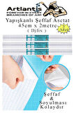 Yapışkanlı Şeffaf Asetat 3 Adet 45cm x 2 metre Djfix Kendinden Yapışkanlı Şeffaf Rulo Asetat Transparan Soğuk Laminasyon