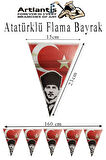Atatürklü Flama 1 Adet Ata Flama Süsleme 29 Ekim 23 Nisan Üçgen Kağıt Flama Milli Bayram Süsü Sınıf Okul Süsleme