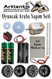 Oyuncak Araba Yapım Seti 1 Paket Plastik Tekerlek Deney İçin 2 Adet Metal Şaft Proje Deney Seti Dc Motor Çark Dişli Okul