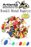 Renkli Raptiye 150 Adet 1 Paket Pvc Kaplı Başlıklı Raptiye Plastik Yuvarlak Düğmeli Raptiye Pano Okul Ofis Büro Ev