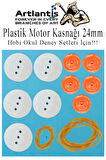 Plastik Kasnak 24mm ve 6.5mm 10 lu 1 Paket Tekerlek Yuvarlak Kasnak Oyuncak Çıkrık Makara Motor Kasnağı Deney Okul Hobi