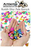 Elişi Pulu Karışık Şekilli 100 lü 1 Paket Renkli Şekilli Pul Yanardöner Payet Pırıltılı Süs Okul Öncesi Kreş Ana Sınıfı