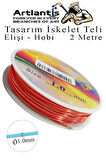 Renkli Tel Tasarım İskelet Teli 1.0mm 2 Metre 1 Adet Elişi Hobi El Sanatı Kararmaz Tel Makara Okul Deney Okul Sınıf