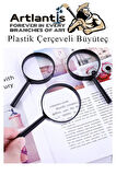 Büyüteç 50 mm 1 Adet 5x Plastik Sap Çerçeveli Büyüteç Merçek Okul Büro Ofis