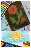 Toz Pastel Boya 12 Renk A3 Monalisa Eskiz Defteri Pastel Dağıtma Kalemi 1 Paket Toz Soft Pastel Boya 12li Yumuşak Pastel