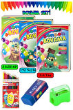 Boyama Kitabı Kalın 1 Paket 3-6 Yaşa Uygun Boyama Kitabı 192 Sayfa Çek Kopar Boya Kuruboya Silgi Kalemtıraş Okul Öncesi