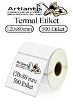 120x80 mm Barkod Etiketi Yapışkanlı 1 Adet Rulo Etiket Termal Barkot Terazi Etiketi 500 lü Barkod Yazıcılara Uyumludur