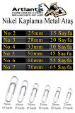 Metal Ataş No 2 25mm 100 lü 1 Paket Nikel Kaplama Metal Ataç Dayanıklı Paslanmaz 15 Sayfa Kapasiteli Ofis Okul Büro