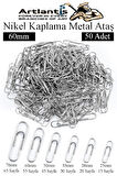 Büyük Metal Ataş No 6 60 mm 50 li 1 Paket Nikel Kaplama Metal Ataç Dayanıklı Paslanmaz 55 Sayfa Kapasite Jumbo Dev Ataş