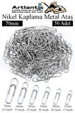 Büyük Metal Ataş No 7 70 mm 50 li 1 Paket Nikel Kaplama Metal Ataç Dayanıklı Paslanmaz 65 Sayfa Kapasite Jumbo Dev Ataş