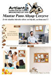 Dekoratif Mantar Pano Ahşap Çerçeve 30x45 cm 1 Adet Harita Çivisi Hediyeli Duvara Monte Mantar Çerçeve Evde Okulda Büro
