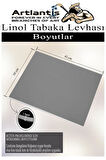 Linol Tabaka Levhası A3 30X42 cm 2mm Gri 3 Adet Linolyum Tabaka Gri Linol Muşamba Baslı Levha