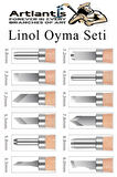 Linol Oyma Seti 6 Parça 1 Paket Linol Oyma Kesme Bıçak Seti 6 Bıçaklı Linolyum Baskı Ahşap Saplı